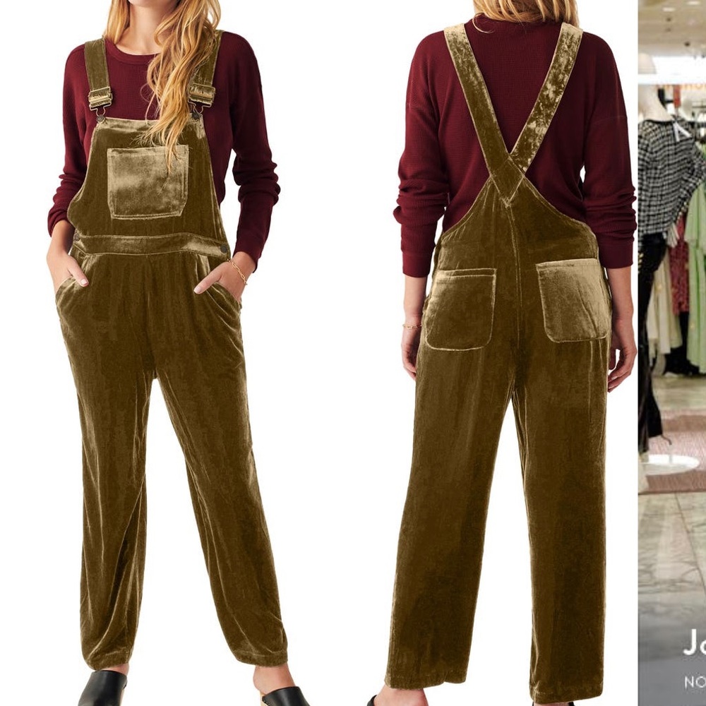 NWT FAHERTY VELVET OVERALLS